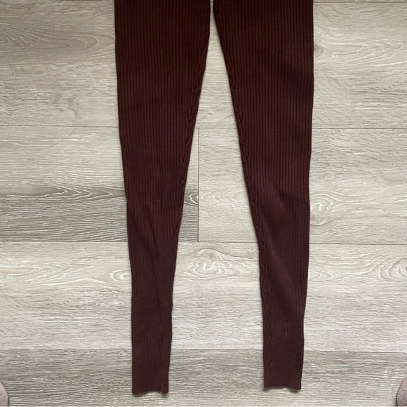 Brunette The Label Ribbed Leggings Thick Heavy Knit Chocolates Brown Size XS/S - Picture 5 of 7